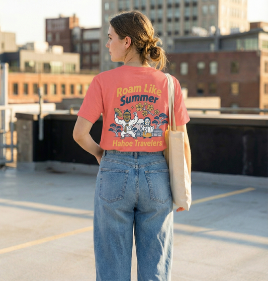 RoamLikeSummer Unisex T-Shirt Hahoe Travelers coral