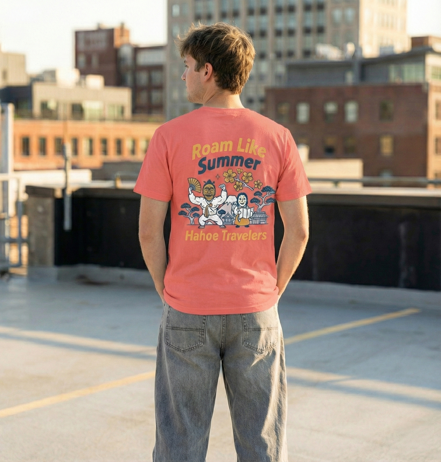 RoamLikeSummer T-Shirt Hahoe Travelers coral