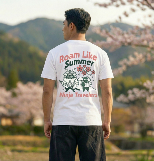 RoamLikeSummer Unisex T-Shirt Ninja Travelers white