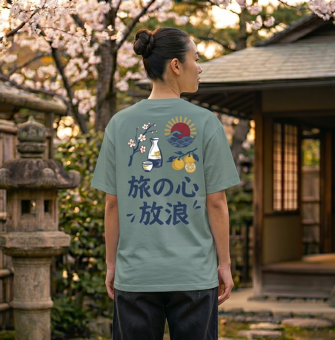 RoamLikeSummer Unisex T-Shirt Spirit Of Japan green bay