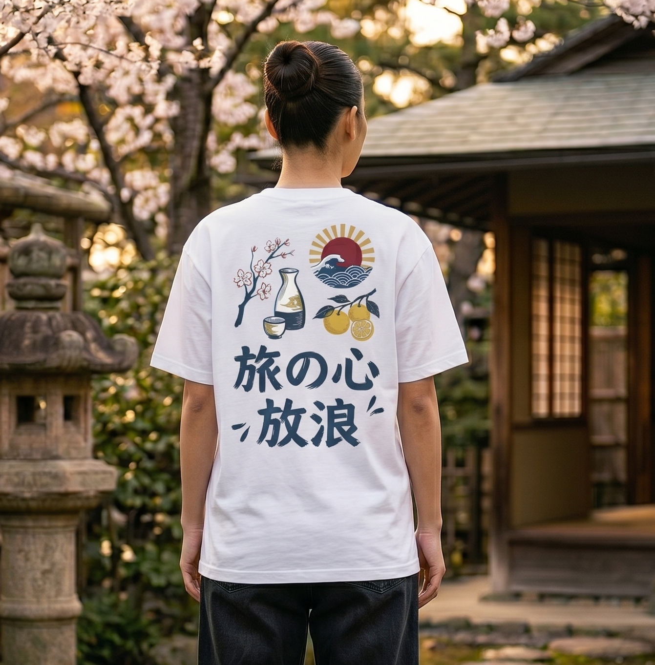 RoamLikeSummer Unisex T-Shirt Spirit Of Japan white