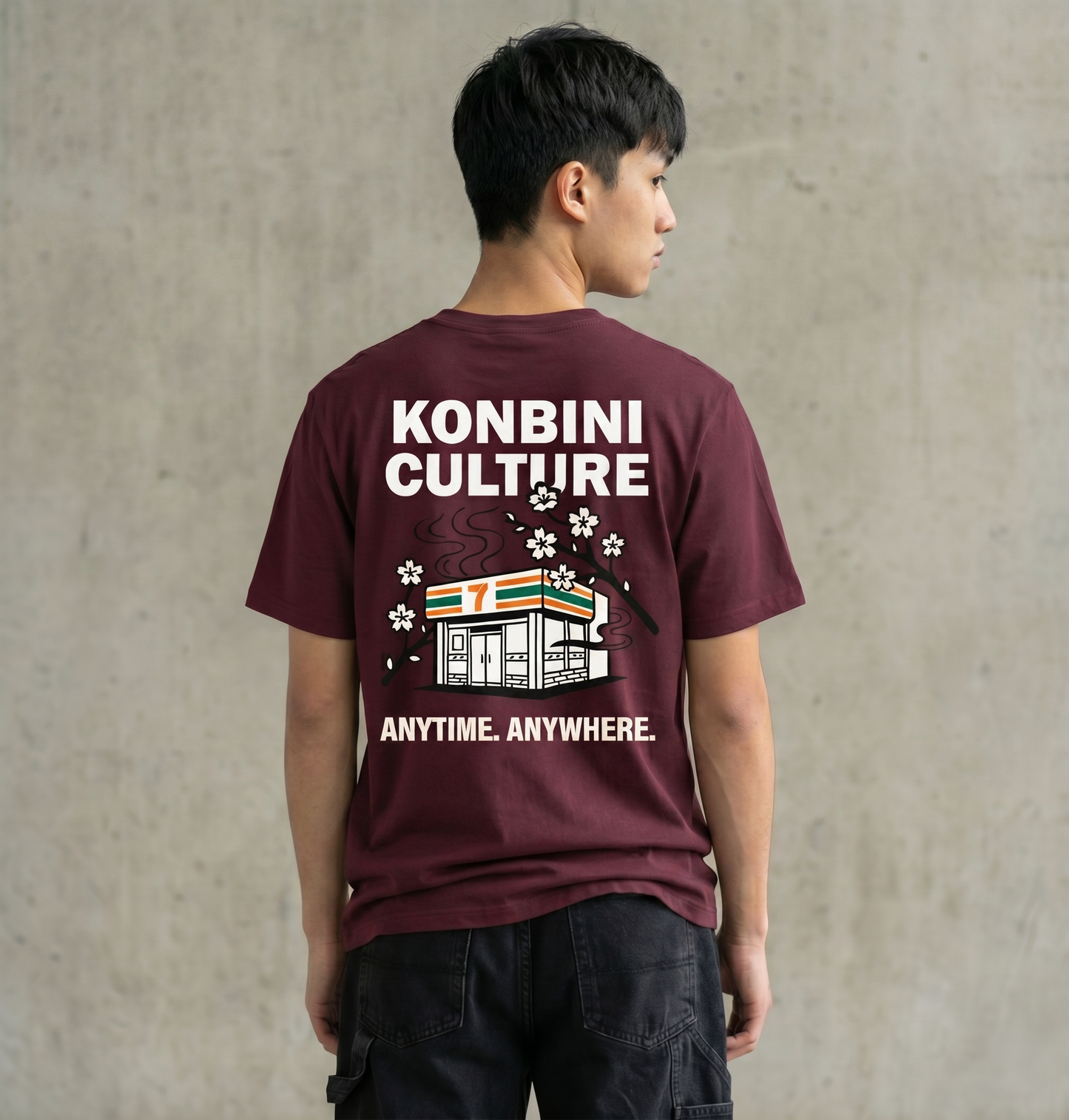 RoamLikeSummer Unisex T-Shirt Konbini Culture dark cherry