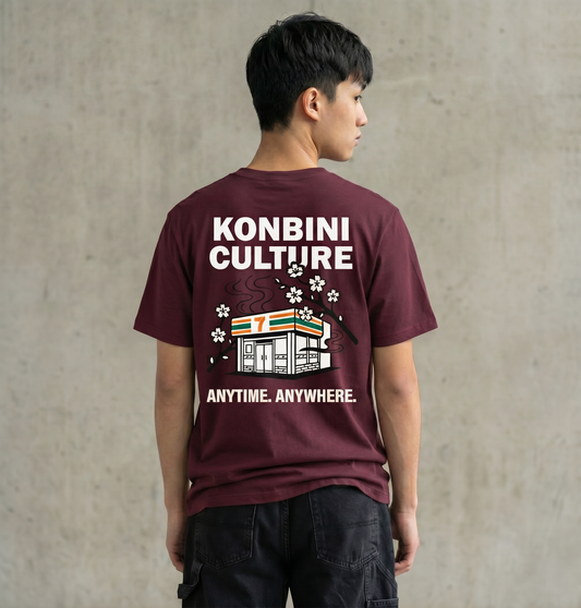 RoamLikeSummer Unisex T-Shirt Konbini Culture dark cherry