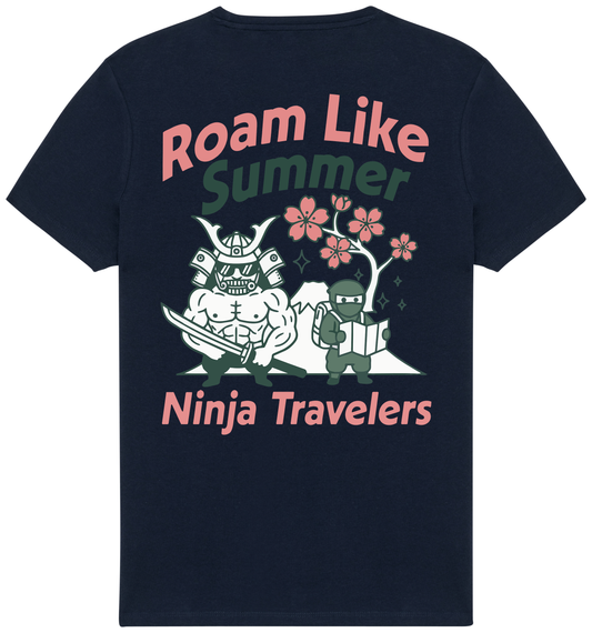 RoamLikeSummer Unisex T-Shirt Ninja Travelers navy