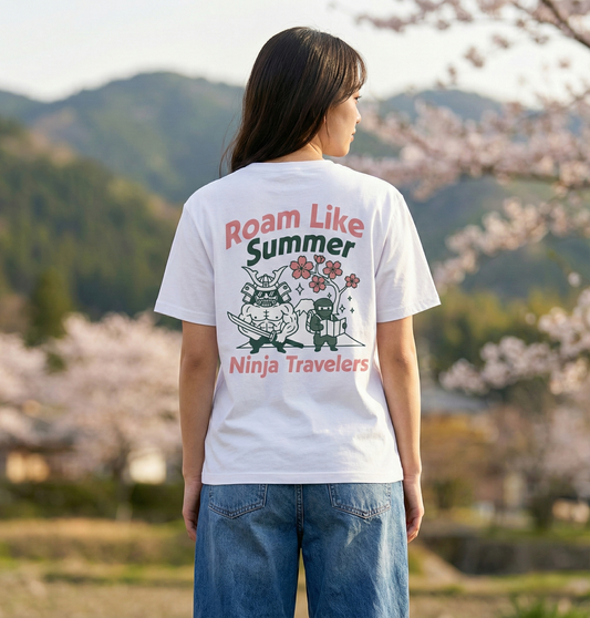 RoamLikeSummer Unisex T-Shirt Ninja Travelers white