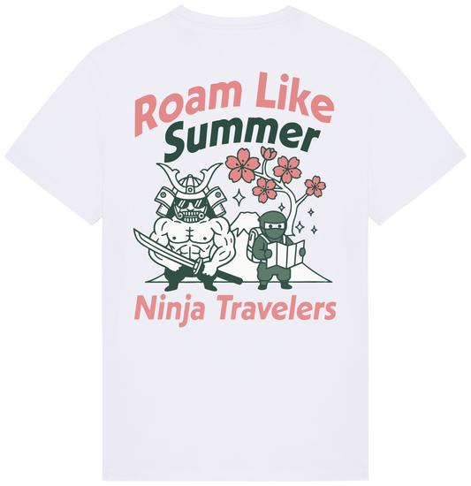RoamLikeSummer Unisex T-Shirt Ninja Travelers white