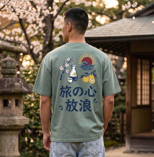 RoamLikeSummer Unisex T-Shirt Spirit Of Japan green bay