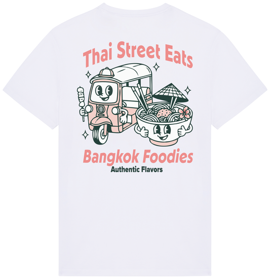 RoamLikeSummer Unisex T-Shirt Thai Streets Eats white